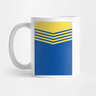 Leeds Retro 1979 Blue White Yellow Chevrons Mug